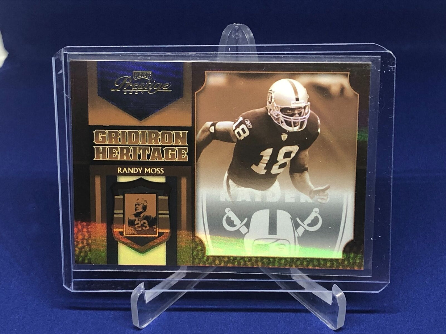RANDY MOSS 2007 DONRUSS PLAYOFF PRESTIGE GRIDIRON HERITAGE #D 24/25