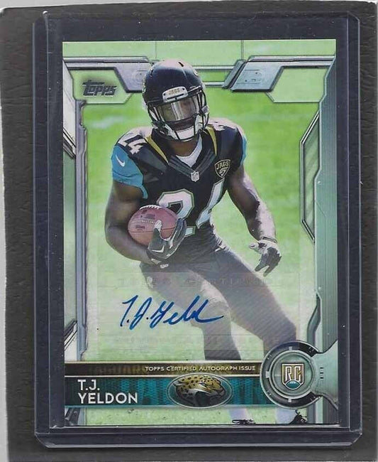 T.J. YELDON 2015 TOPPS BASE SET SSP RARE ROOKIE AUTO RC #430