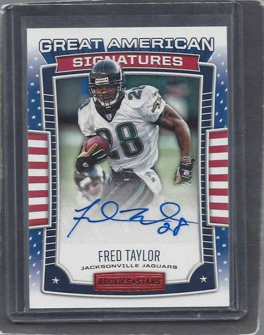FRED TAYLOR 2017 ROOKIES & STARS GREAT AMERICAN SIGNATURES AUTO #D 24/49