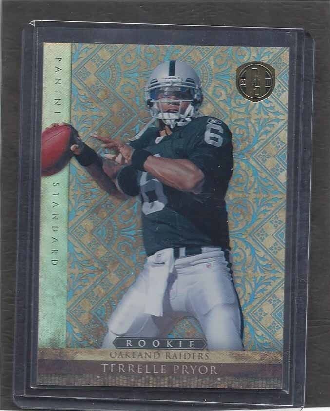 1/1 TERRELLE PRYOR 2011 GOLD STANDARD PLATINUM ROOKIE RC #D 6/25 HIS JERSEY #6 !
