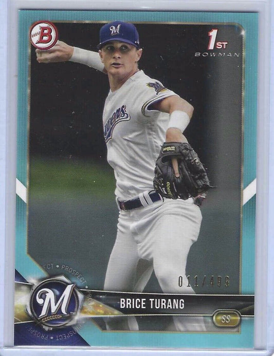 BRICE TURANG 2018 BOWMAN SKY BLUE 1ST PROSPECT #d 11/499