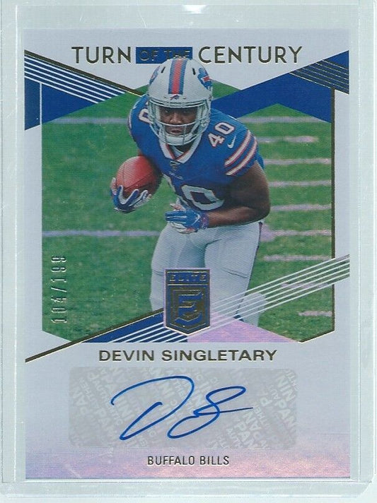 DEVIN SINGLETARY 2019 DONRUSS ELITE TURN OF THE CENTURY AUTO RC #D 104/199
