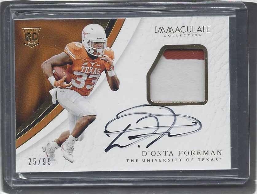 D'ONTA FOREMAN 2017 IMMACULATE RPA 2 COLOR TEXAS PATCH AUTO RC #D 25/99