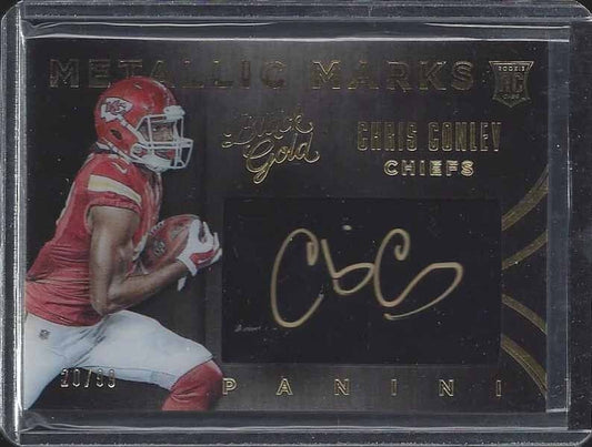 CHRIS CONLEY 2015 BLACK GOLD METALLIC MARKS ON CARD GOLD INK AUTO RC #D 20/99