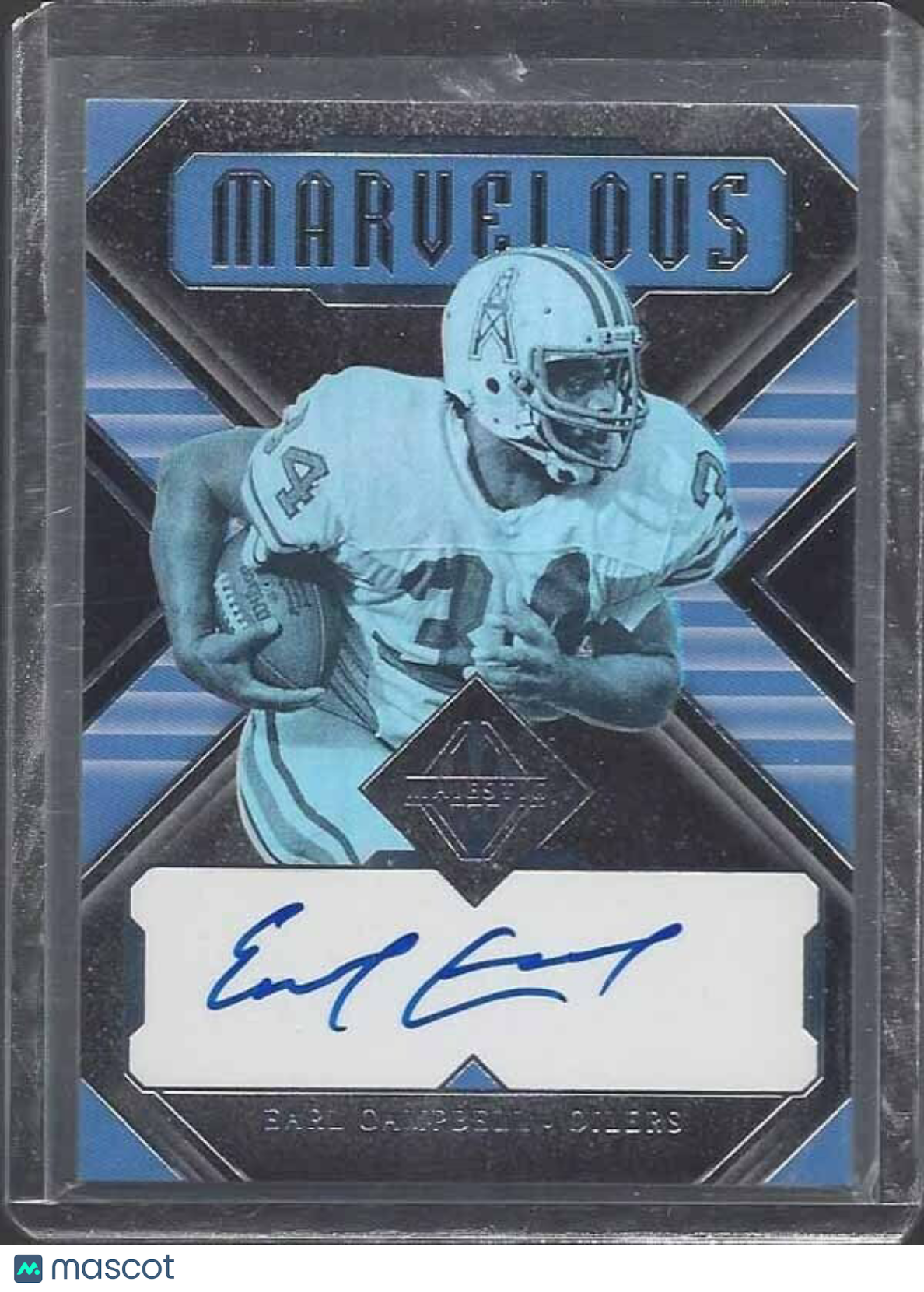 EARL CAMPBELL 2019 MAJESTIC MARVELOUS ON CARD AUTO #D 15/49