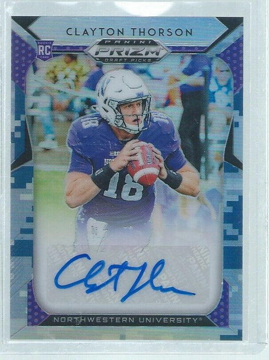 CLAYTON THORSON 2019 PANINI PRIZM DRAFT PICKS AUTO CAMO PRIZMS RC #D 23/25