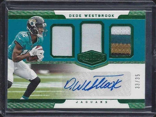 DEDE WESTBROOK 2017 PLATES & PATCHES GREEN TRIPLE PATCH AUTO RC #D 33/35