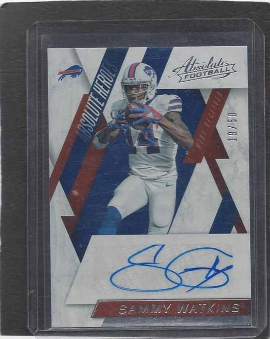 SAMMY WATKINS 2016 ABSOLUTE HEROES SILVER AUTO #D 19/50