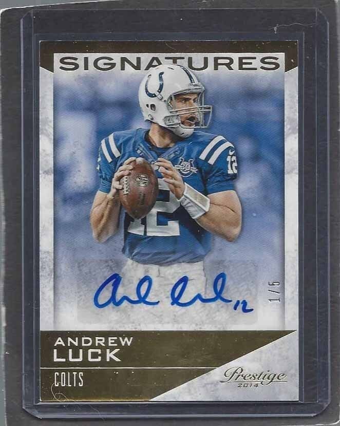 ANDREW LUCK 2014 PRESTIGE SIGNATURES GOLD COLTS AUTO #D 1/5