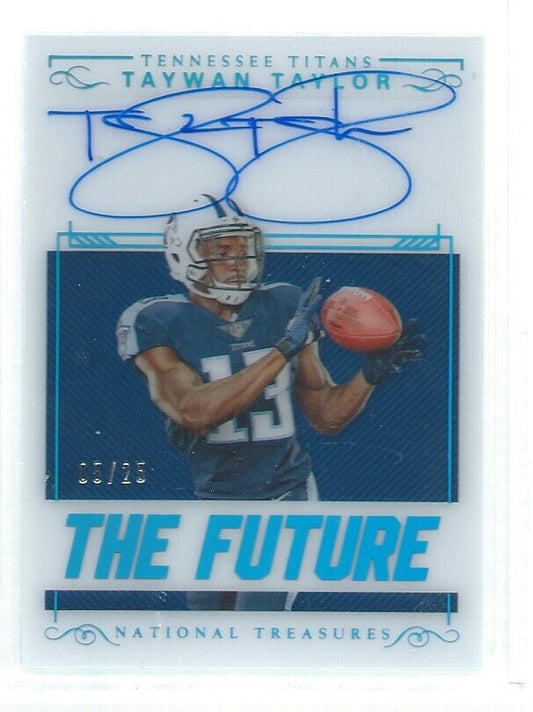 TAYWAN TAYLOR 2017 NATIONAL TREASURES THE FUTURE ON CARD AUTO RC #D 5/25