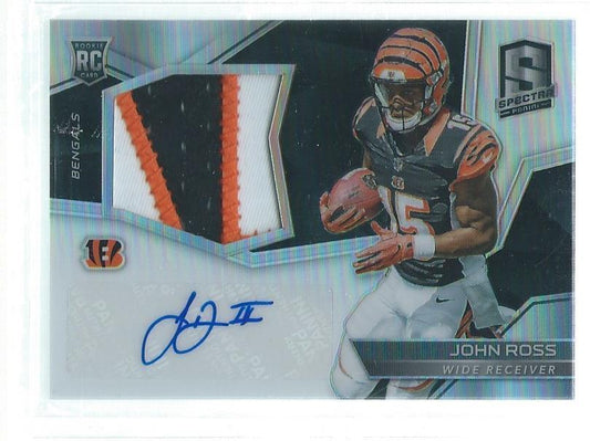 JOHN ROSS III 2017 PANINI SPECTRA PRIZM 3 COLOR PATCH AUTO RC #D 53/99