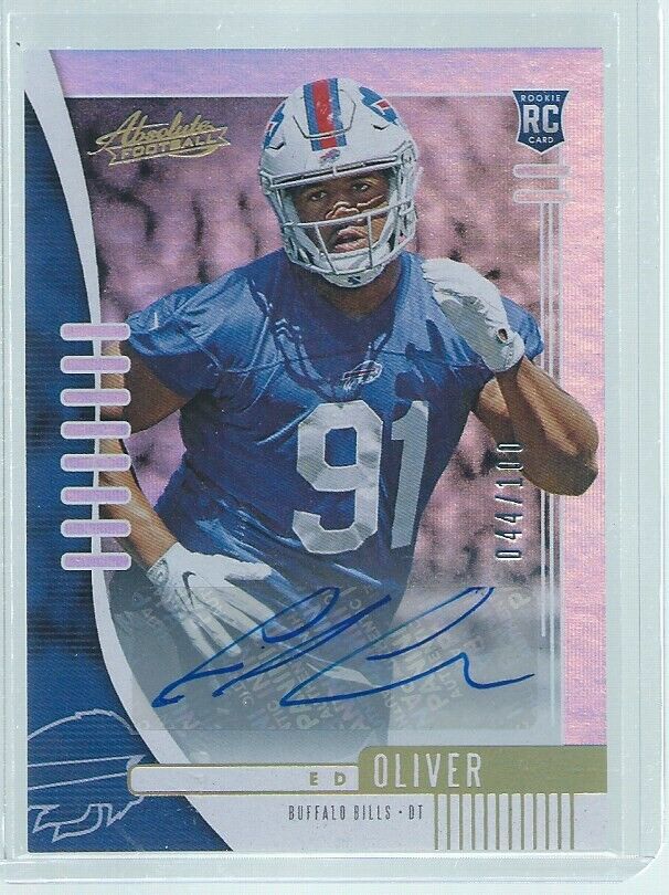 ED OLIVER 2019 PANINI ABSOLUTE AUTO RC #D 44/100