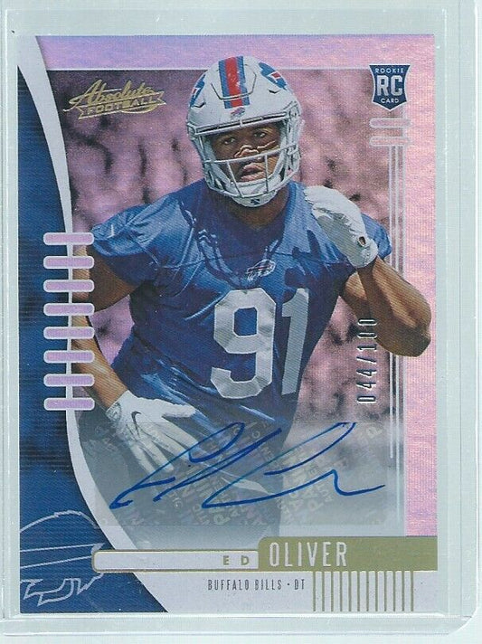 ED OLIVER 2019 PANINI ABSOLUTE AUTO RC #D 44/100