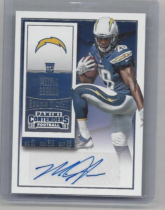 MELVIN GORDON 2015 CONTENDERS SSP VARIATION SUPER RARE SHORT PRINT AUTO RC #201B