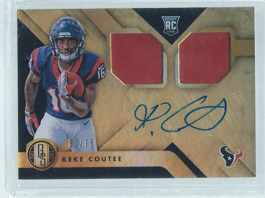 KEKE COUTEE 2018 PANINI GOLD STANDARD DUAL JERSEY AUTO RC #D 32/75