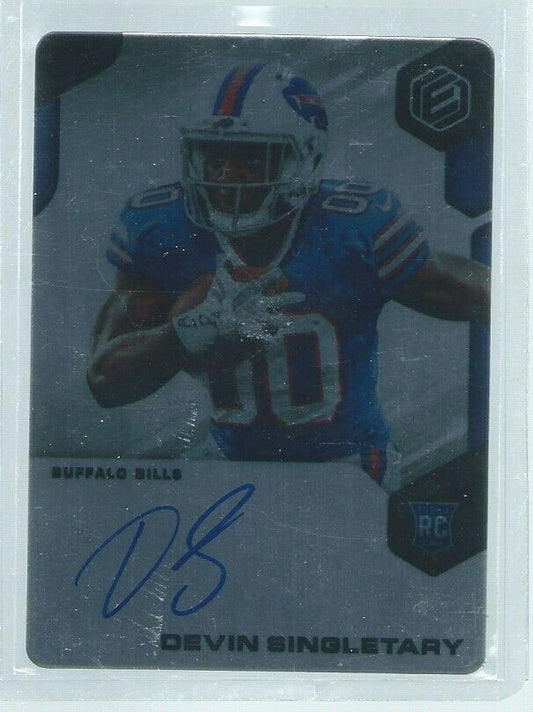 DEVIN SINGLETARY 2019 PANINI ELEMENTS METAL ON CARD AUTO RC #D 118/199