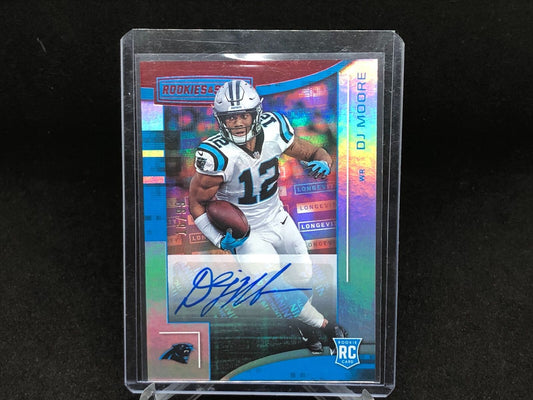 DJ MOORE 2018 ROOKIES & STARS LONGEVITY ROOKIE RED AUTO RC #D 16/99