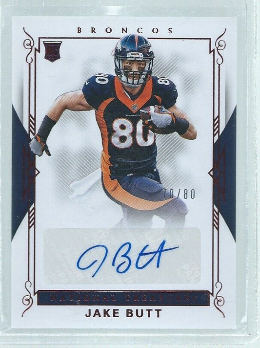 JAKE BUTT 2017 PANINI NATIONAL TREASURES AUTO RED RC #D 70/80