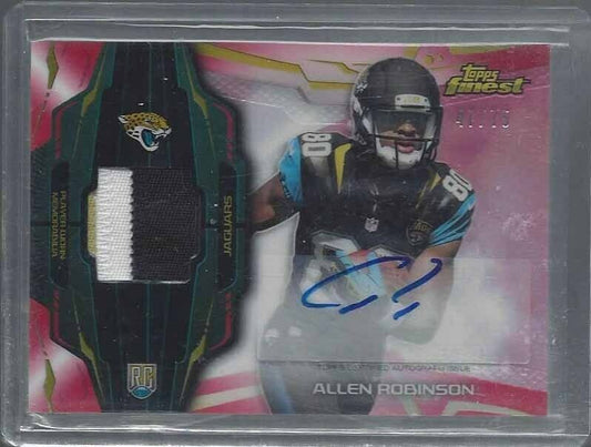 ALLEN ROBINSON 2014 TOPPS FINEST RED REFRACTOR RPA 3 COLOR PATCH AUTO RC #D /75