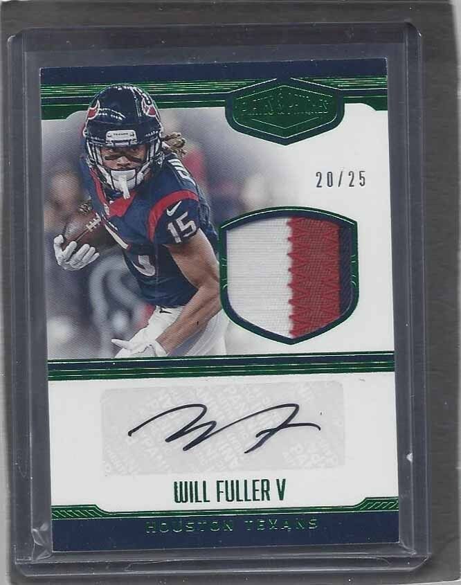 WILL FULLER 2016 PLATES & PATCHES GREEN RPA 3 COLOR ROOKIE PATCH AUTO RC #D /25