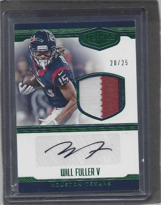 WILL FULLER 2016 PLATES & PATCHES GREEN RPA 3 COLOR ROOKIE PATCH AUTO RC #D /25