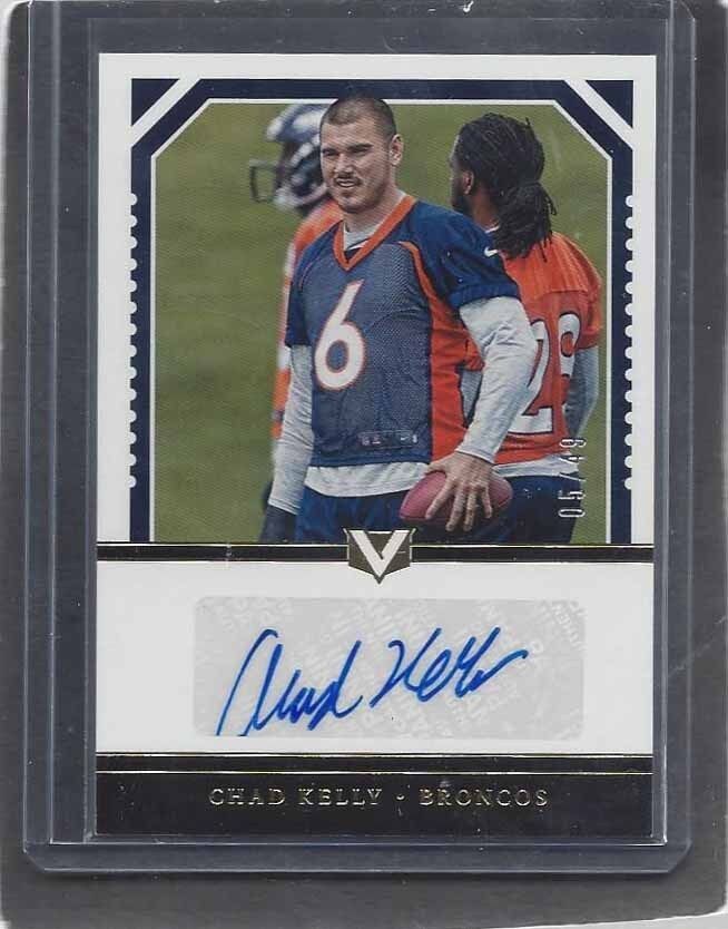 CHAD KELLY 2017 PANINI VERTEX GOLD BRONCOS ROOKIE AUTO RC #D 5/49