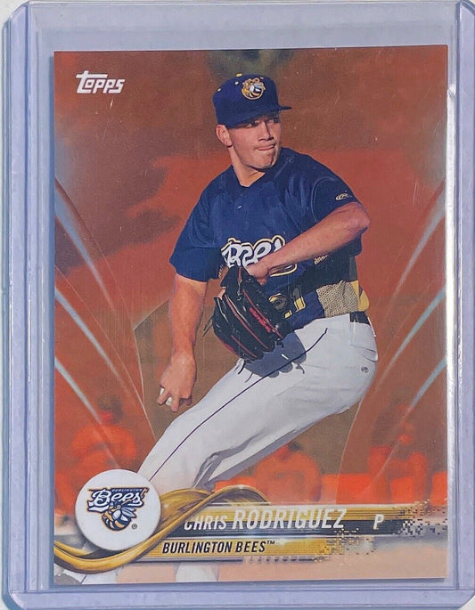 CHRIS RODRIGUEZ 2018 TOPPS PRO DEBUT PROSPECT ORANGE #D 15/25