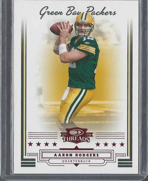 AARON RODGERS 2006 DONRUSS THREADS RED PARALLEL #D 75/150