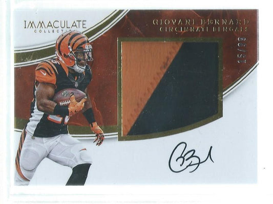 GIOVANI BERNARD 2013 PANINI IMMACULATE 2 COLOR PATCH ON CARD AUTO RC #D /99