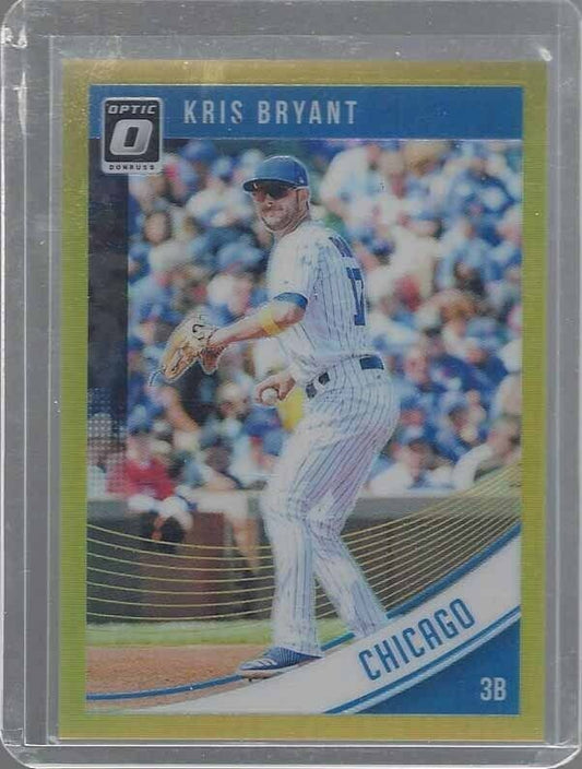 KRIS BRYANT 2018 DONRUSS OPTIC GOLD PRIZM SSP #D 2/10