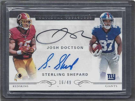 STERLING SHEPARD JOSH DOCTSON 2016 NATIONAL TREASURES DUAL AUTO RC #D 16/49