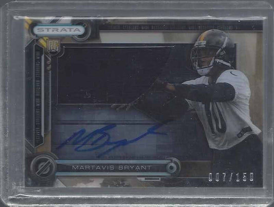 MARTAVIS BRYANT 2014 TOPPS STRATA CLEAR CUT BRONZE JUMBO JERSEY AUTO RC #D 7/150
