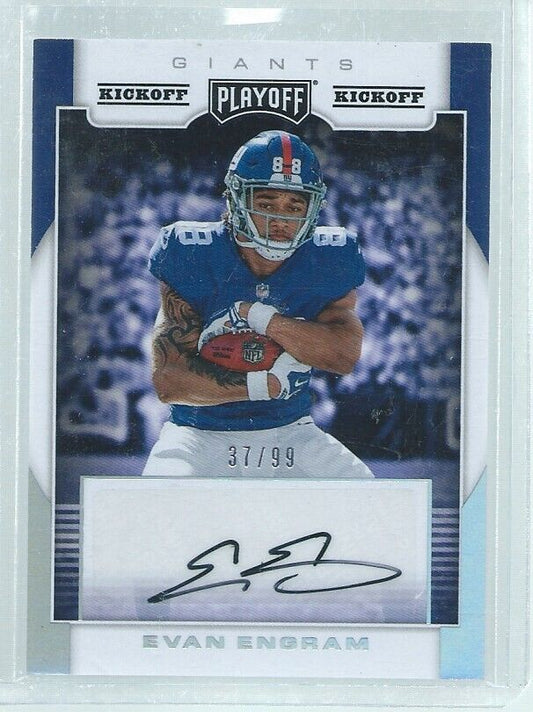 EVAN ENGRAM 2017 PANINI PLAYOFF KICKOFF AUTO SILVER RC #D 37/99