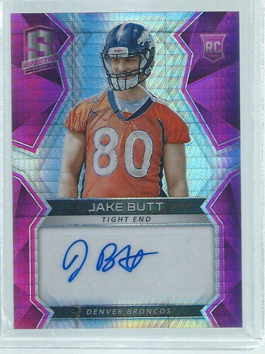 JAKE BUTT 2017 PANINI SPECTRA PRIZM AUTO PINK RC #D 15/15