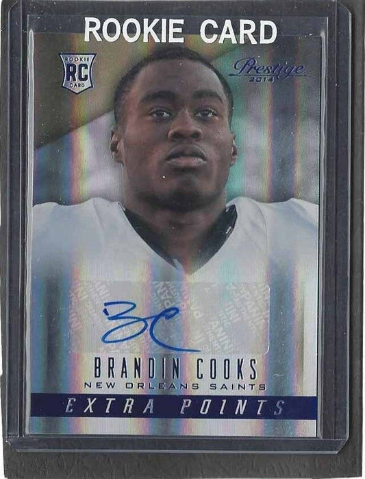 BRANDIN COOKS 2014 PRESTIGE EXTRA POINTS BLUE ROOKIE AUTO RC #212