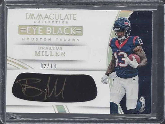 BRAXTON MILLER 2016 IMMACULATE HOLOFOIL EYE BLACK ROOKIE AUTO RC #D 2/10