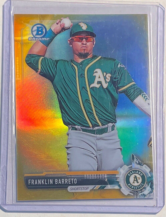 FRANKLIN BARRETO 2017 BOWMAN CHROME PROSPECT GOLD REFRACTOR #D 28/50