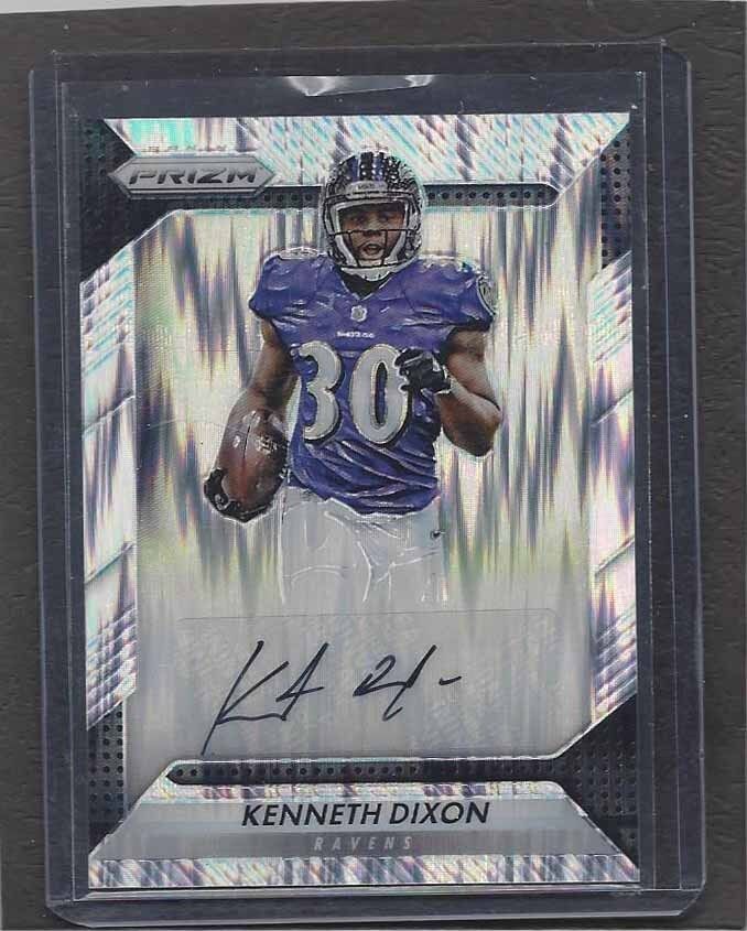 KENNETH DIXON 2016 PANINI PRIZM SILVER FLASH RAVENS SP ROOKIE AUTO RC ONLY /14