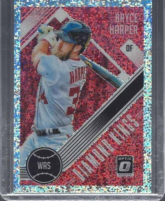 BRYCE HARPER 2018 DONRUSS OPTIC DIAMOND KINGS WHITE SPARKLE PRIZMS SSP #10