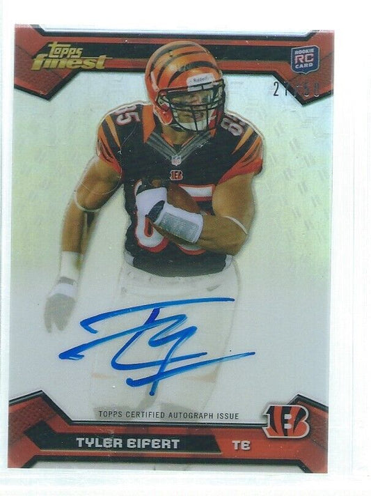 TYLER EIFERT 2013 TOPPS FINEST ON CARD AUTO REFRACTOR RC #D 27/50
