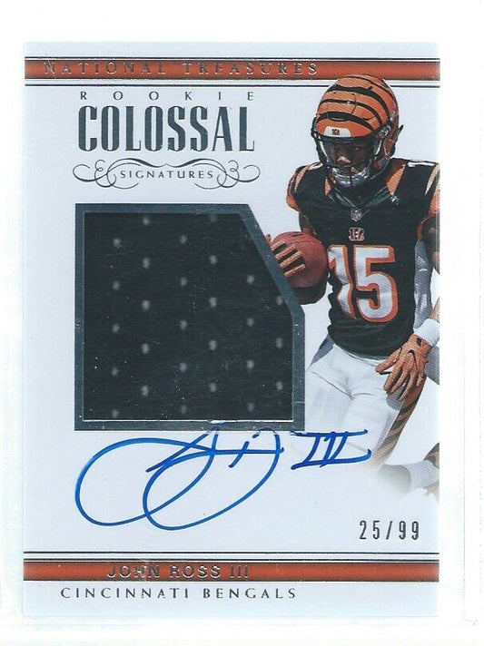 JOHN ROSS III 2017 NATIONAL TREASURES COLOSSAL JERSEY ON CARD AUTO RC #D /99
