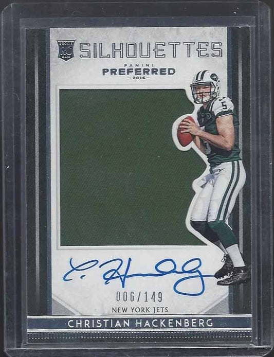 CHRISTIAN HACKENBERG 2016 PREFERRED CROWN SILHOUETTE JERSEY AUTO RC #D 6/149