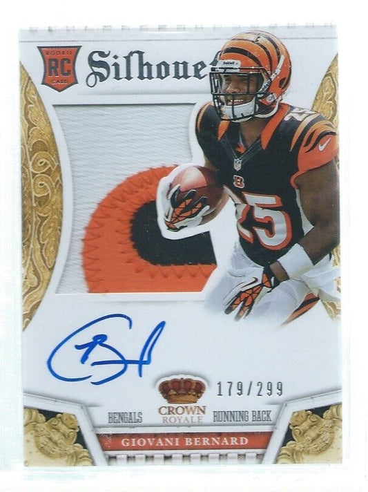 GIOVANI BERNARD 2016 CROWN ROYALE SILHOUETTE COLOR PATCH ON CARD AUTO RC #D /299