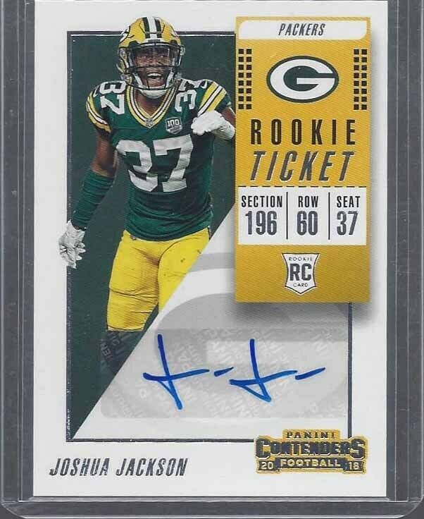 JOSHUA JACKSON 2018 PANINI CONTENDERS PACKERS ROOKIE TICKET VARIATION SP RC AUTO