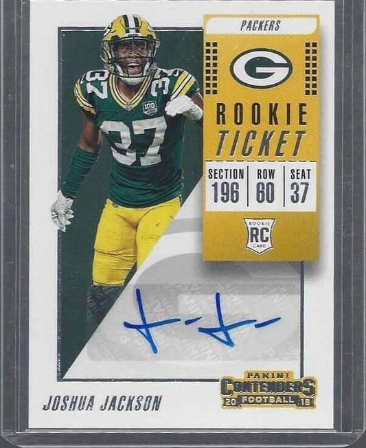 JOSHUA JACKSON 2018 PANINI CONTENDERS PACKERS ROOKIE TICKET VARIATION SP RC AUTO