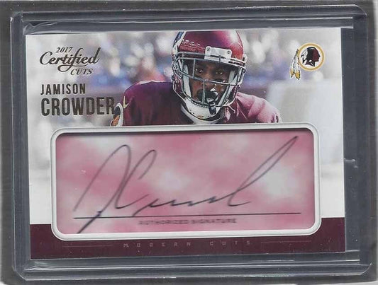 JAMISON CROWDER 2017 CERTIFIED CUTS REDSKINS RED CUT AUTO #D 27/99