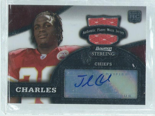 JAMAAL CHARLES 2008 TOPPS BOWMAN STERLING JERSEY AUTO RC #158