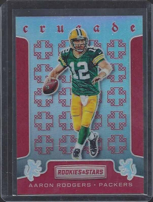 AARON RODGERS 2016 ROOKIES & STARS CRUSADE RED PRIZM #D 36/99