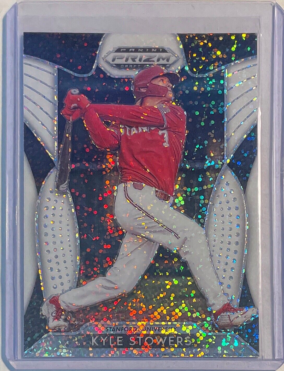 KYLE STOWERS 2019 PANINI PRIZM DRAFT PICKS PROSPECT WHITE SPARKLE PRIZM #54