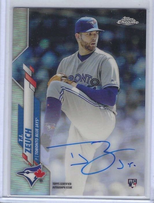 TJ ZEUCH 2020 TOPPS CHROME SILVER REFRACTOR AUTO ROOKIE #d 436/499